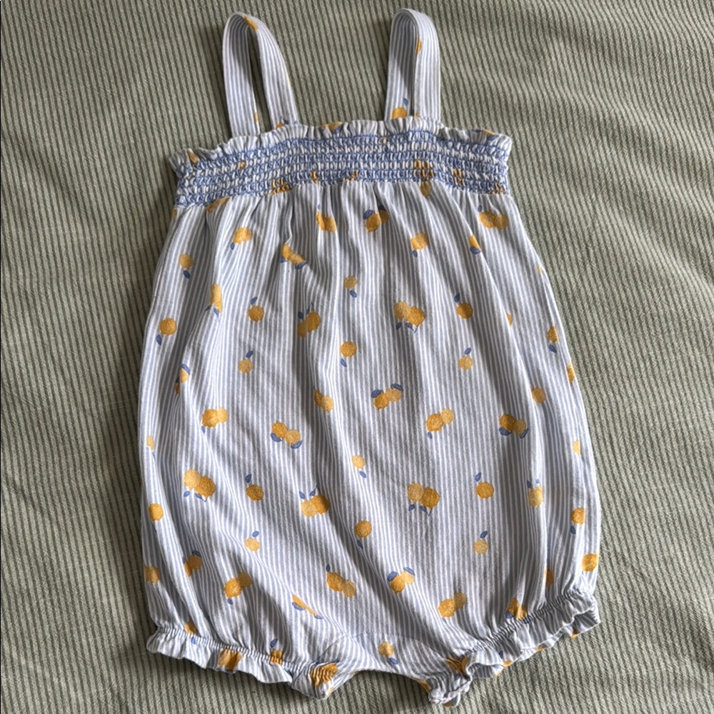Striped Baby Romper with lemon